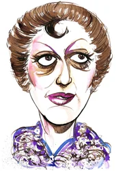 Caricature en couleur de Tatiana Troyanos, mezzo-soprano américaine, 1938-1993